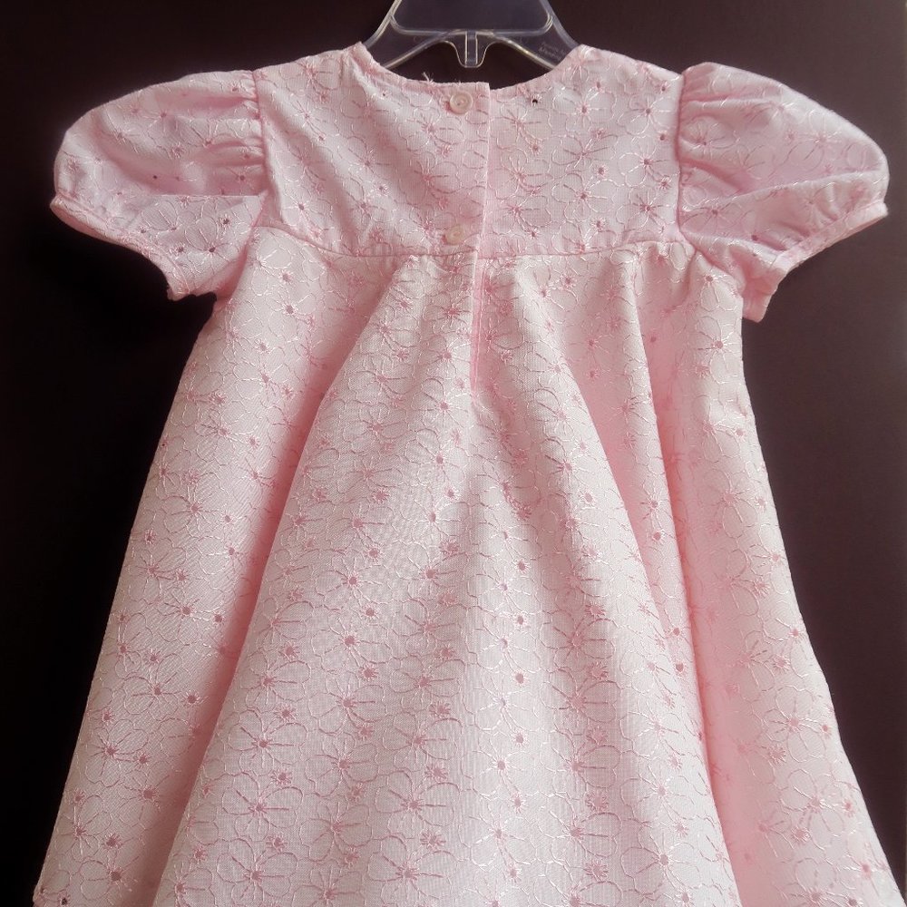 Bonnie Jean girls dress 24 months rose fabric with floral embroidery pink roses - Picture 3 of 8